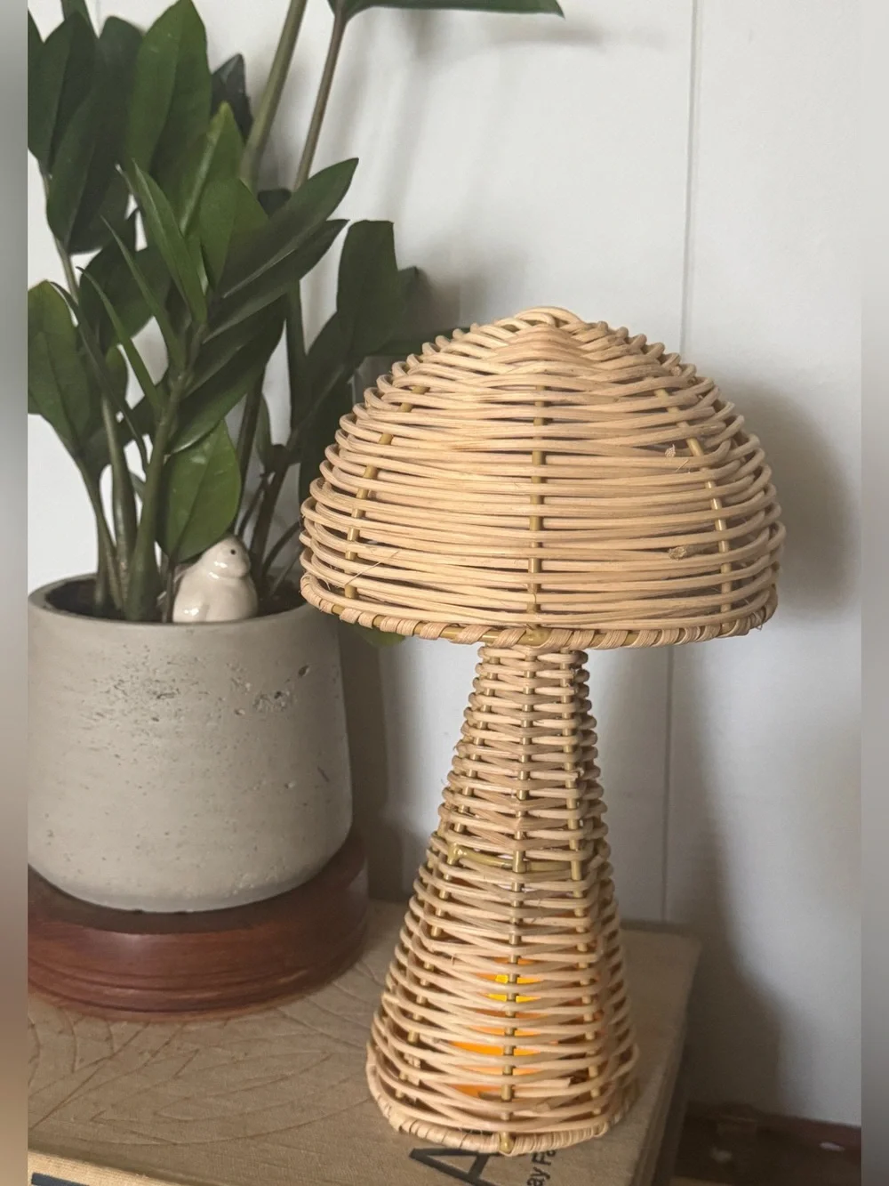 Natural Rattan Mushroom Statue Fairycore Whimsy